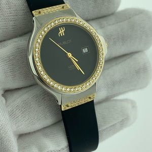 HUBLOT MDM 18K YELLOW GOLD DIAMOND BEZEL AND LUGS